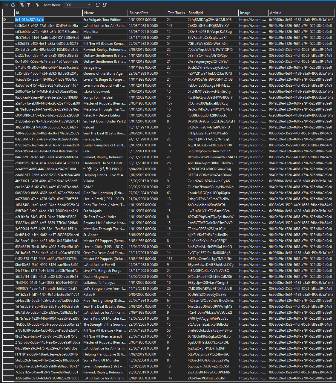 Entity Framework Core Spotify data seed generator