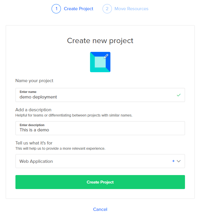 digital ocean create project 02