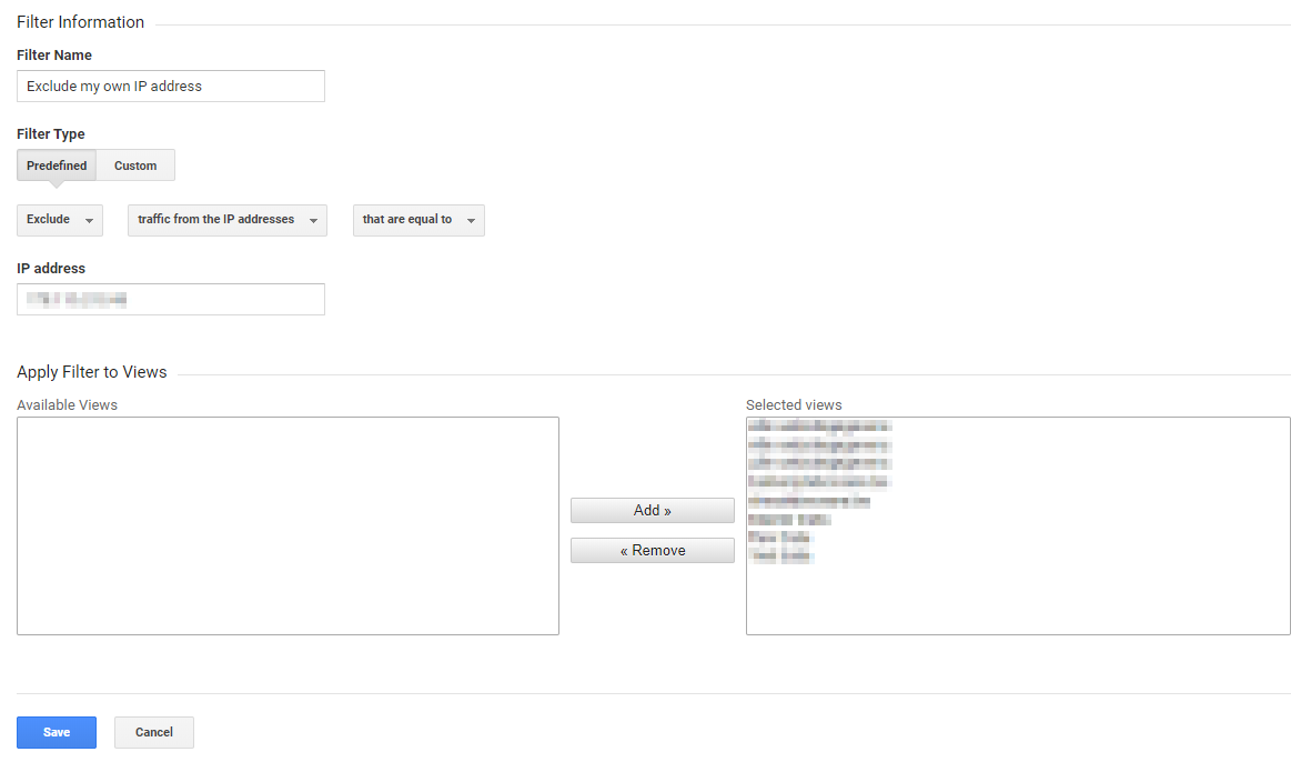 How to exclude own visits (online and development) from Google Analytics