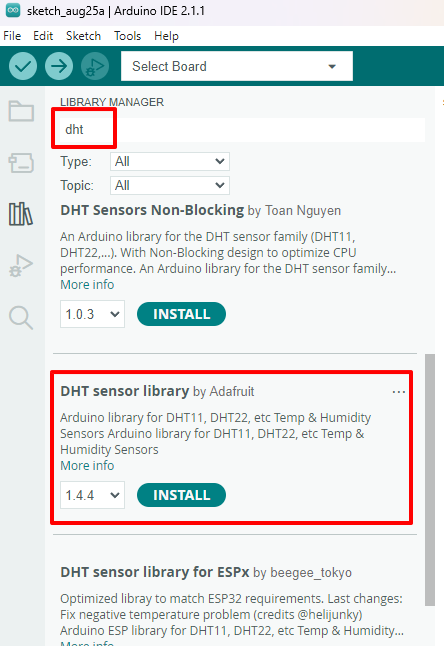 Read temperature and humidity with ESP32 and DHT22 temperature and humidity sensor
